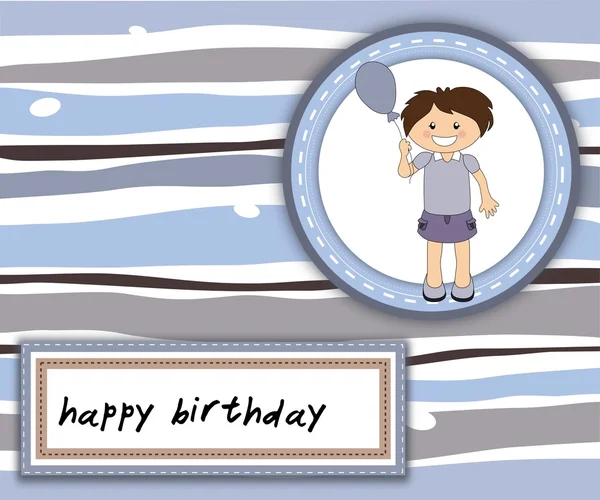 Happy Birthday card with smiling girl — Stock Photo, Image