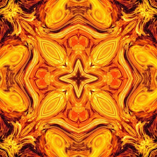 Seamless kaleidoscope texture or pattern in orange spectrum 3 — Stock Photo, Image