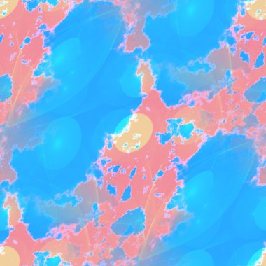 Dikişsiz dekoratif desen veya mavi, turuncu ve pembe arka plan