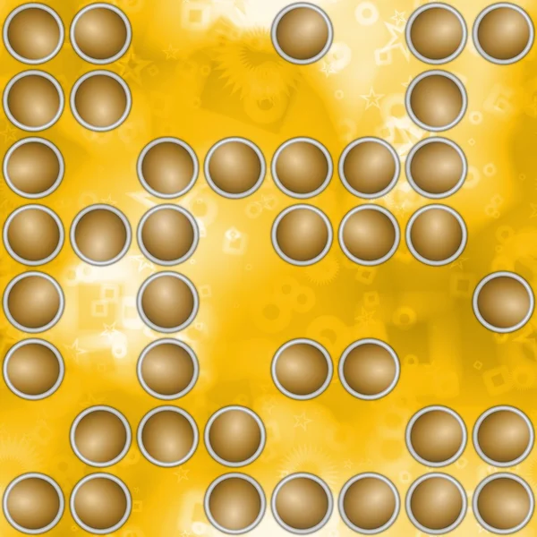 Abstrakter Hintergrund mit verstreuten kreisförmigen Elementen in Gelb — Stockfoto