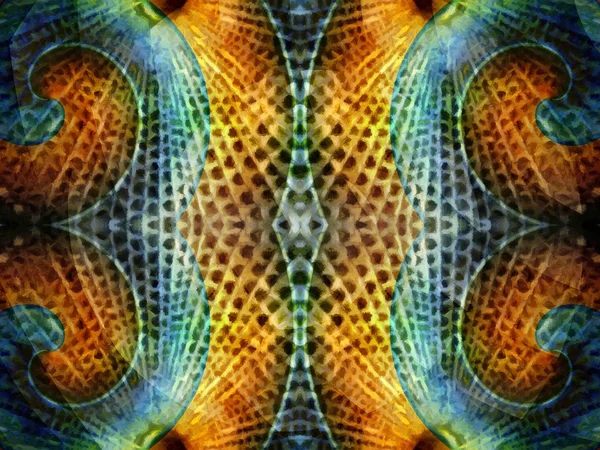 Abstract symmetrical texture. Digital painting — Stock Photo, Image