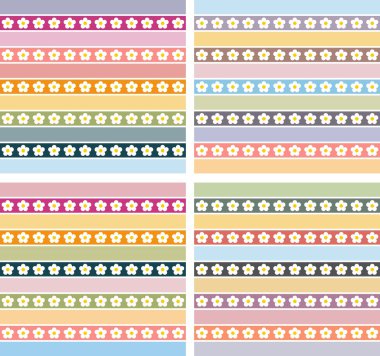 Pastel renklerde çiçek desenleri