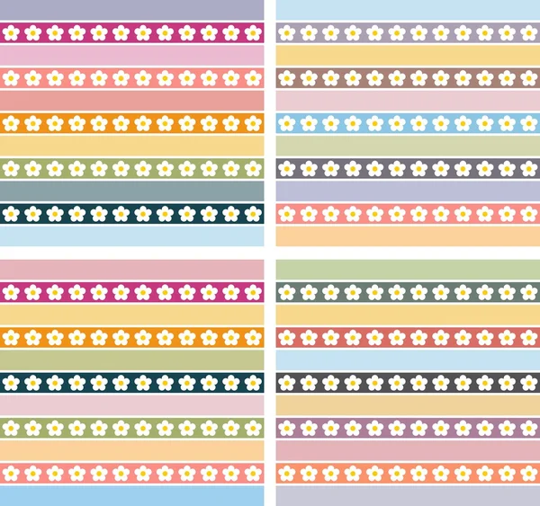 Aantal bloemmotieven in pastel kleuren — Stockvector