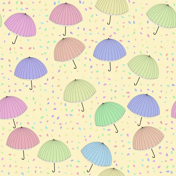 Decorated background with pastel colored umbrellas — Stock Photo, Image