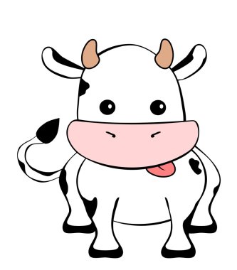 Şirin Bebek inek üzerinde beyaz izole