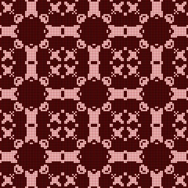 Design de rendas de crochê filet. Padrão sem costura em vermelho — Fotografia de Stock