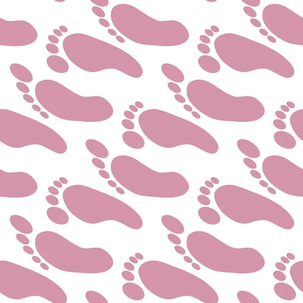 Seamless diagonal pattern or background with pink feet decor — Stock Photo, Image