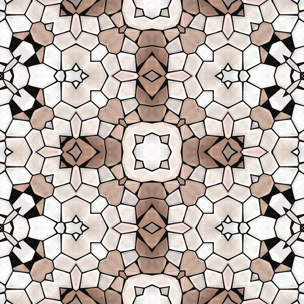 Varrat nélküli Kaleidoszkóp mozaikosság barna — Stock Fotó