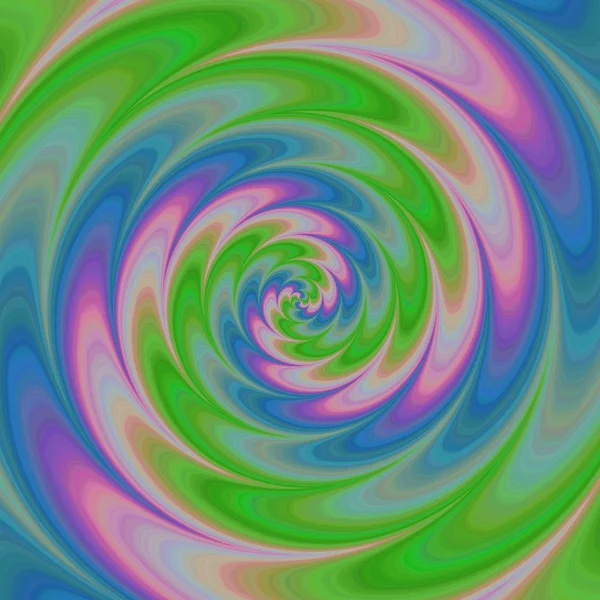 Fond spirale abstrait coloré en vert, bleu et rose — Photo