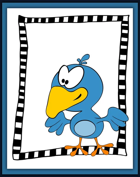 Cartoon happy bird in scrapbooking style — Stock Photo, Image