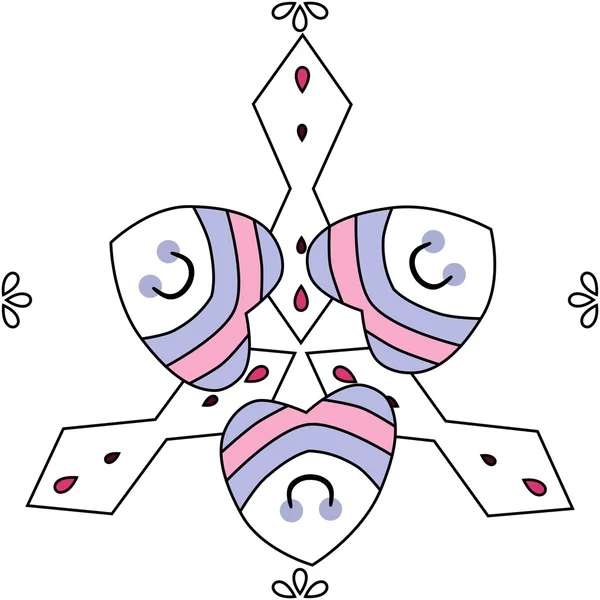 Bezszwowe ornament streszczenie w niebieskie, różowe i białe — Wektor stockowy