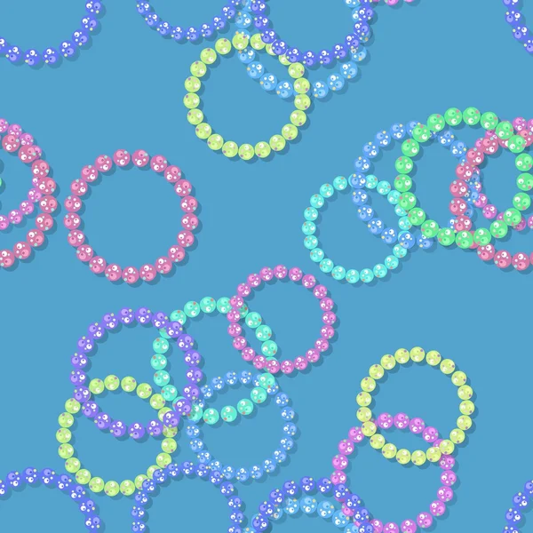 Modèle de bracelets perlés sans couture sur bleu — Photo