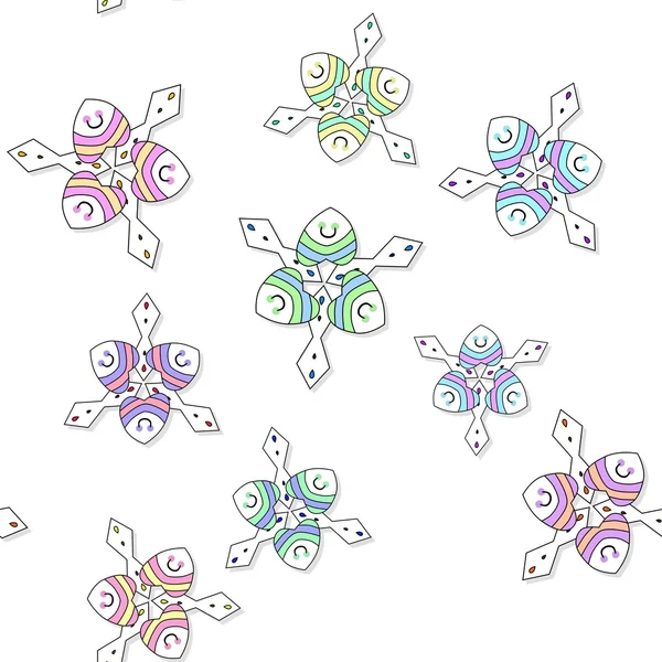 Nahtlos farbig verziertes Muster mit Schlagschatten auf Weiß — Stockfoto