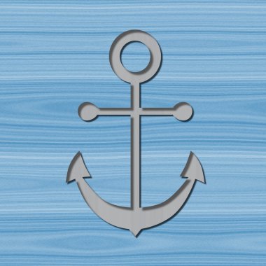 Çapa motifi ile ahşap arka plan üzerinde alt gölge