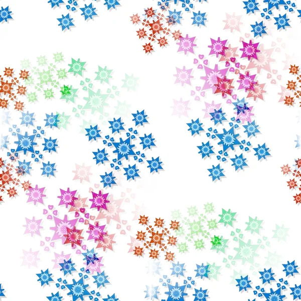 Nahtloses Muster mit verstreuten farbigen Ornamenten — Stockfoto