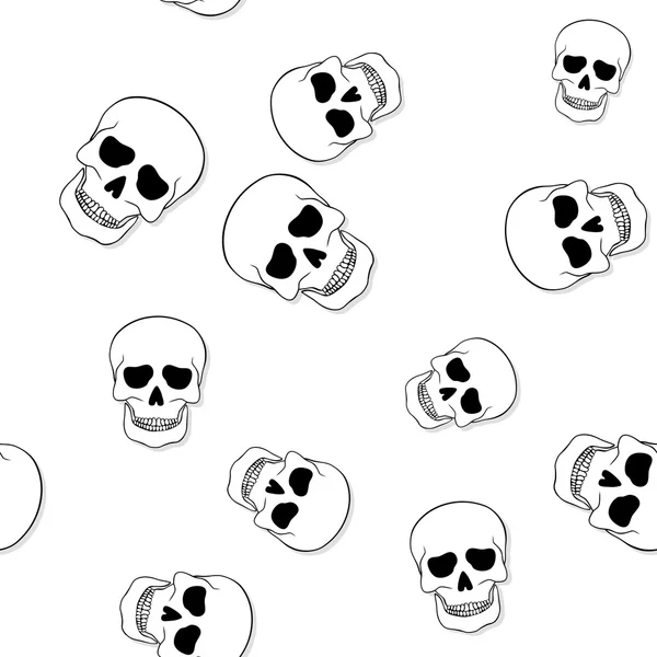 Seamless pattern with skulls on white — Stock Photo, Image