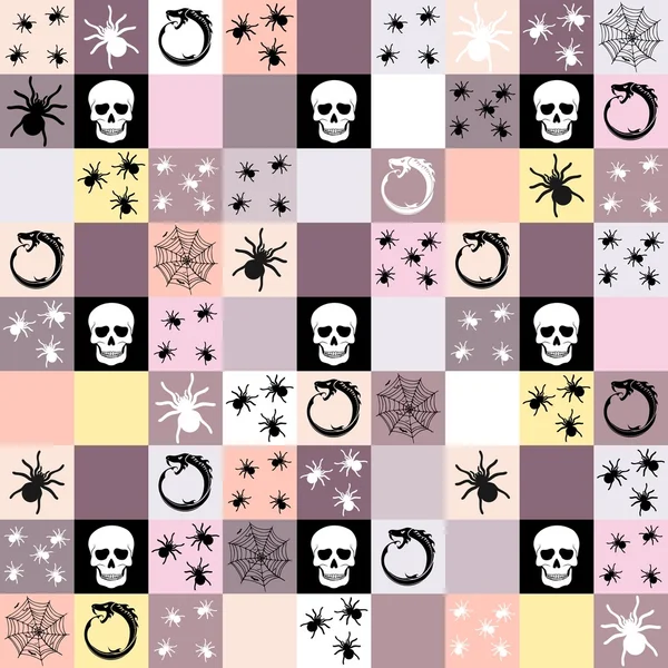 Halloween themed seamless mosaic background or pattern — Stock Vector