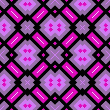 Geometrik seamless modeli pembe, mor ve siyah