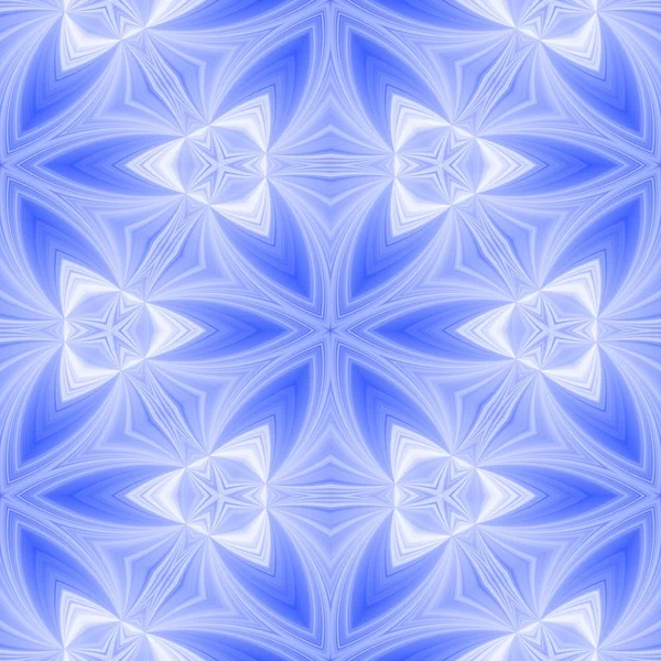 Seamless kaleidoscopic pattern in blue and white — Stock Photo, Image