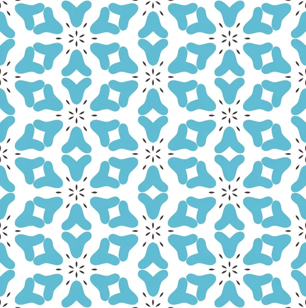 블루와 브라운 추상 원활한 꽃 패턴 — 스톡 벡터