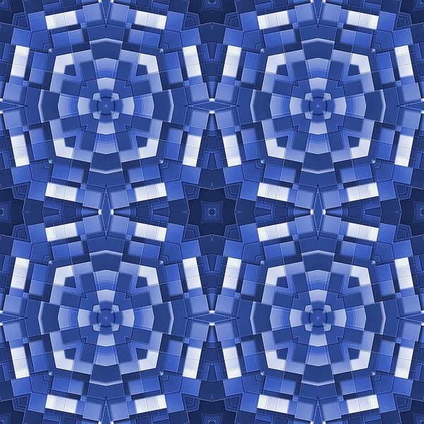 Forme geometriche senza cuciture mosaico in blu — Foto Stock