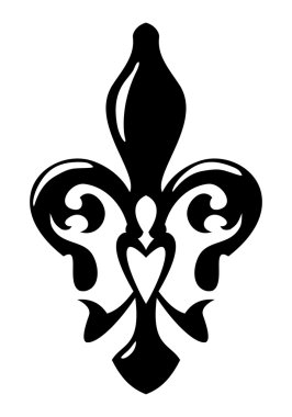 Fleur de Lis sembolü. Beyaz izole