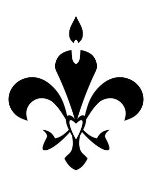 Fleur de Lis sembolü. Beyaz izole