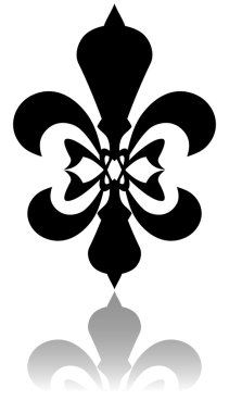 Parlak fleur de lis sembolü ile alt gölge