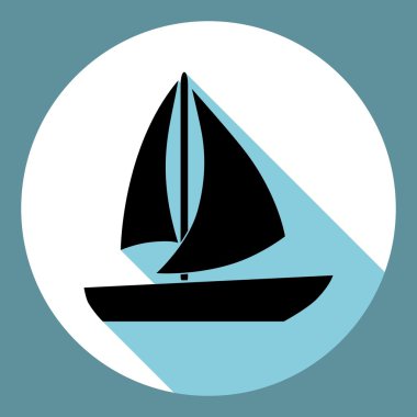 Uzun gölge ile düz gemi silueti