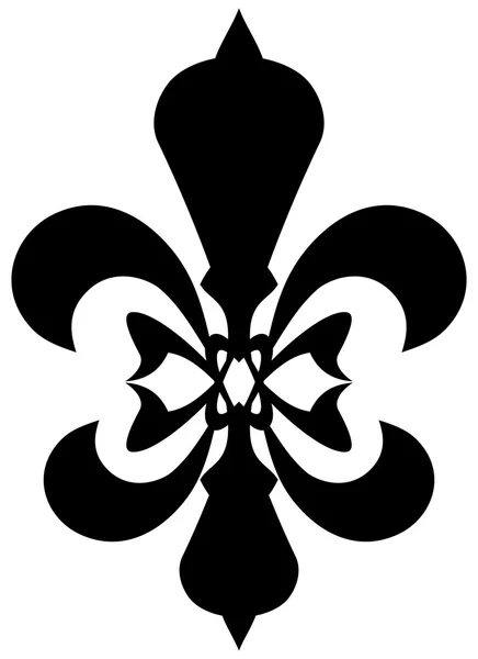 Fleur de lis sembolü - siyah siluet — Stok Vektör