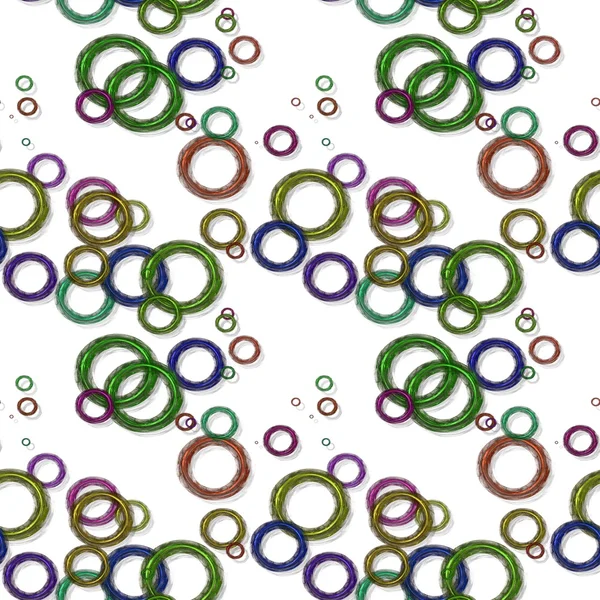 Seamless pattern with colorful circles on white — Stock Photo, Image