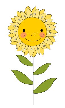 Beyaz izole çiçek gülümseyen