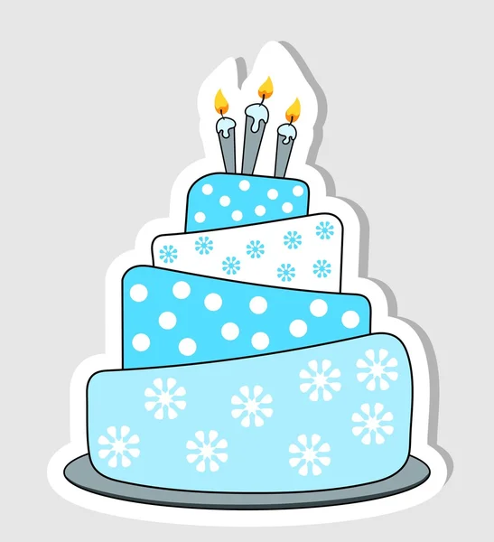 Birthday cake label with drop shadow — Stock Vector