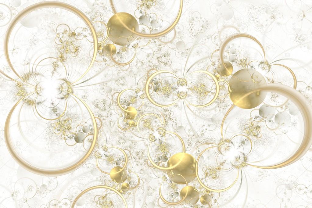 Abstract elegant background with golden balls and rings