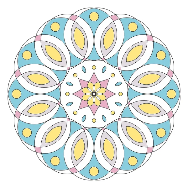 Mandala floral de color pastel aislado en blanco — Archivo Imágenes Vectoriales