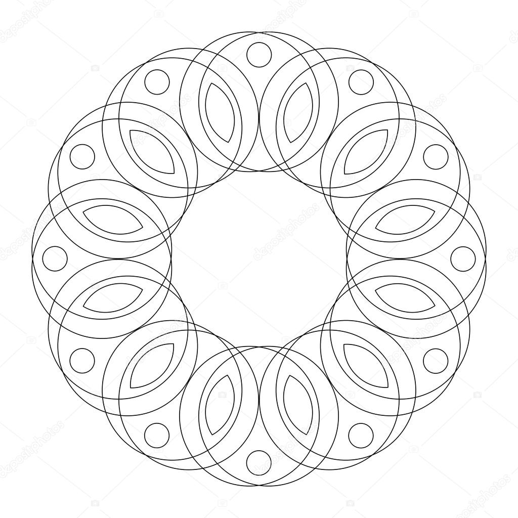 Ronde Kleurplaat Mandala Ronde Sieraad Kleurplaat Stockvector