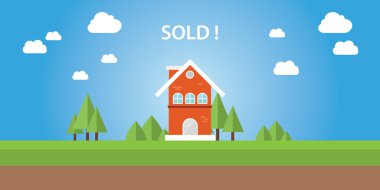 ev ev vektör üstüne metin ile satıldı