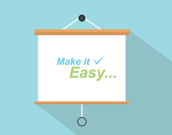 Make it easy quotes with checklist sign written on the presentation board — Stock Vector