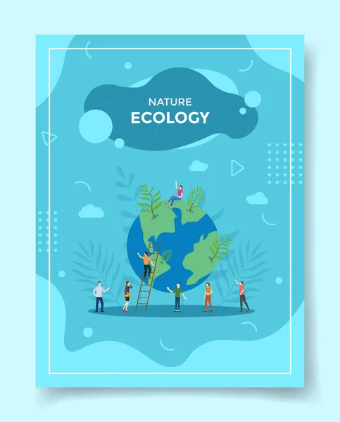 Concept Écologie Environnement Pour Gabarit Bannières Flyer Couverture Livres Illustration — Image vectorielle