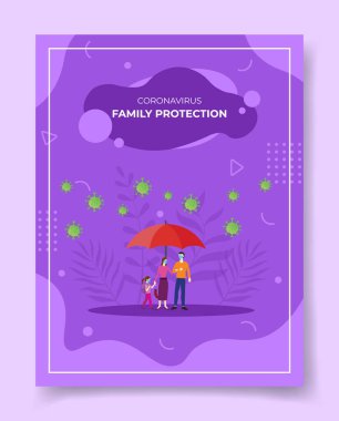 family protection concept for template of banners, flyer, books cover, magazine vector illustration