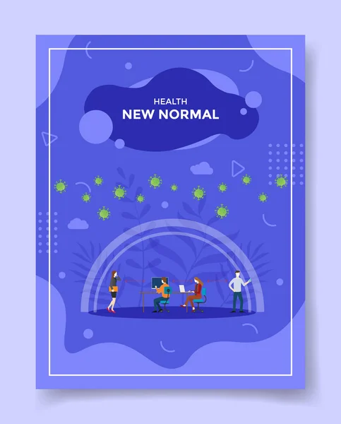 New Normal Office Concept Template Banners Flyer Books Cover Magazine — Stockový vektor