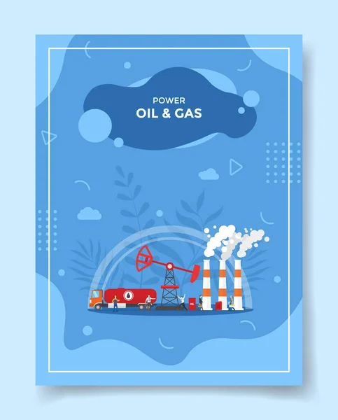 Oil Gas Industry Concept Template Banners Flyer Books Cover Magazine — Vetor de Stock