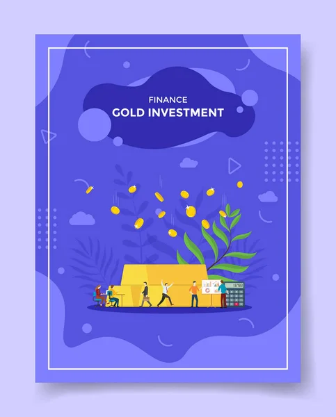 Gold Investment Financial Concept Template Banners Flyer Books Cover Magazine — Vector de stock