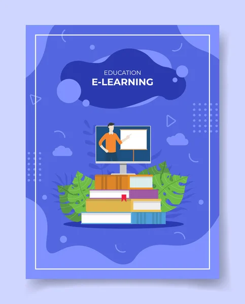 Learning Concept Template Banners Flyer Books Cover Magazine Vector Illustration — Vetor de Stock