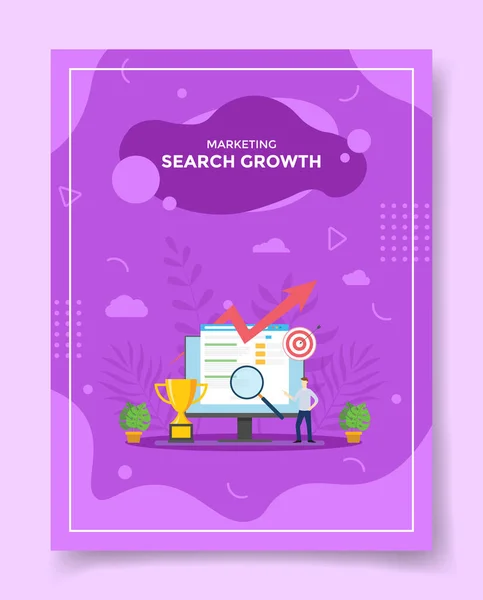 Search Growth Concept Template Banners Flyer Books Cover Magazine Vector — 图库矢量图片