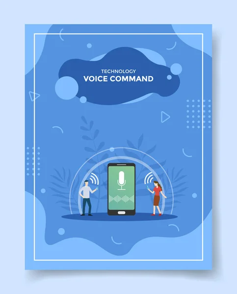 Voice Control Technology Concept Template Banners Flyer Books Cover Magazine — Vetor de Stock