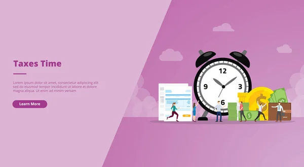 2010 Tax Time Deadline Concept Website Landing Homepage Template Banner — 스톡 벡터