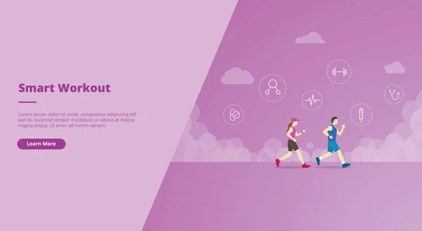 Smart Workout Konzept Für Website Landung Homepage Template Banner Oder — Stockvektor