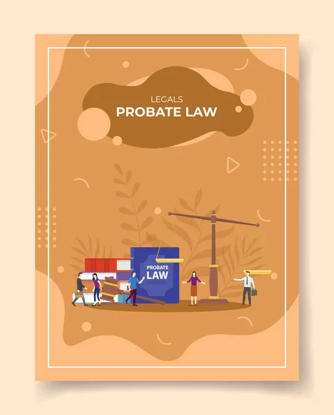 Probate Law Concept Template Banners Flyer Books Magazine Cover Vector — 图库矢量图片