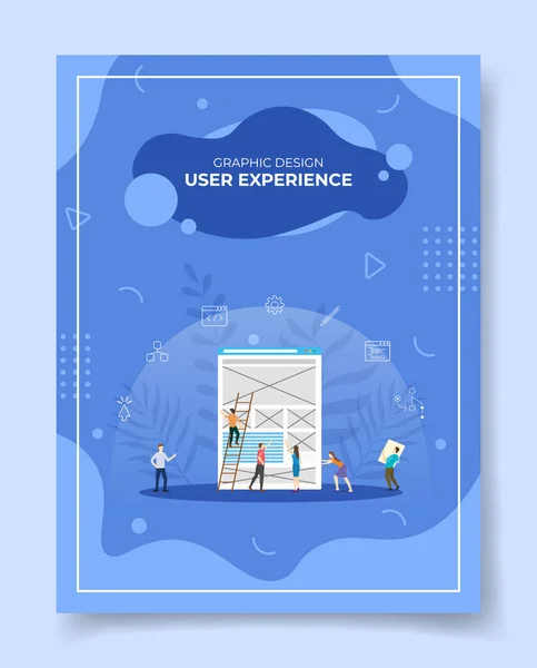 User Experience Design Concept Voor Sjabloon Van Banners Flyer Boeken — Stockvector